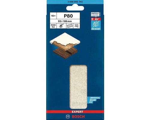 Schleifblatt für Schwingschleifer Bosch Professional, , Korn 80, Ungelocht, 10 Stück