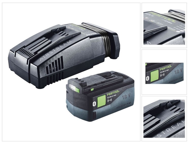 Festool Energie Set 1x BP 18 Li 5,0 ASI EU Akkupack 18 V 5,0 Ah ( 577660 ) + SCA 16 Schnellladegerät 10,8 V - 18 V ( 576953 )