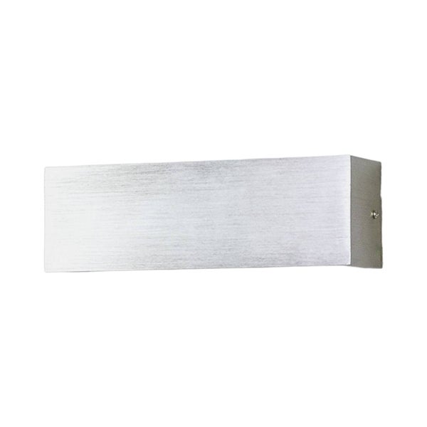 Rechteckige Wandleuchte aus gebürstetem Metall, moderne Innenleuchte mit schlichtem Design.