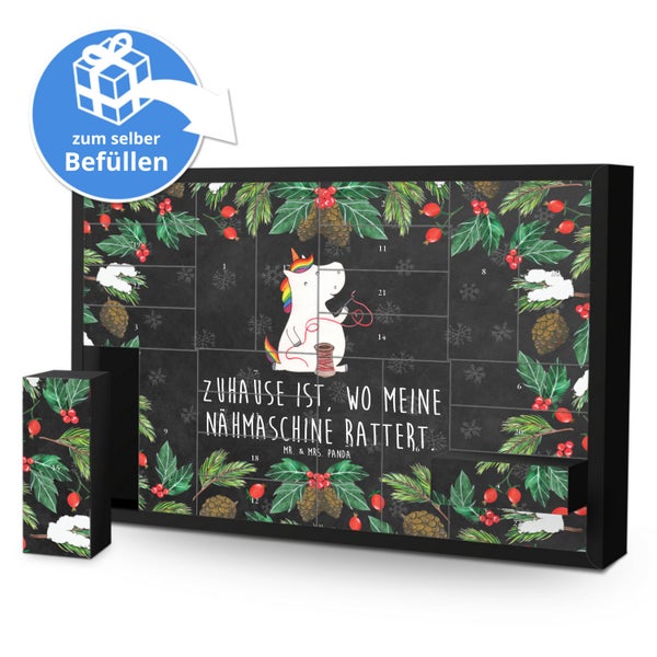 Mr. & Mrs. Panda Befüllbarer Adventskalender Einhorn Näherin - Schwarz