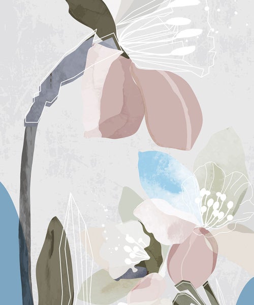 Abstrakte Blumendarstellung für Wanddekoration