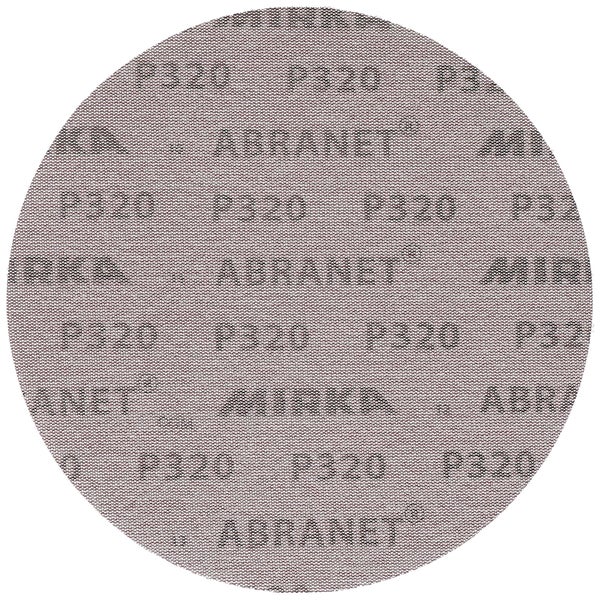 Mirka Abranet Netz-Schleifscheiben Ø 225 mm Klett / Korn P320 / 25 Stk / zum Schleifen von Holz, Spachtel, Lack, Kunststoff / 5422302532