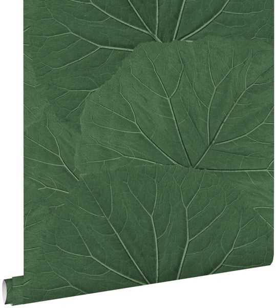 ESTAhome Tapete große Blätter Dunkelgrün - 0,53 x 10,05 m - 138996