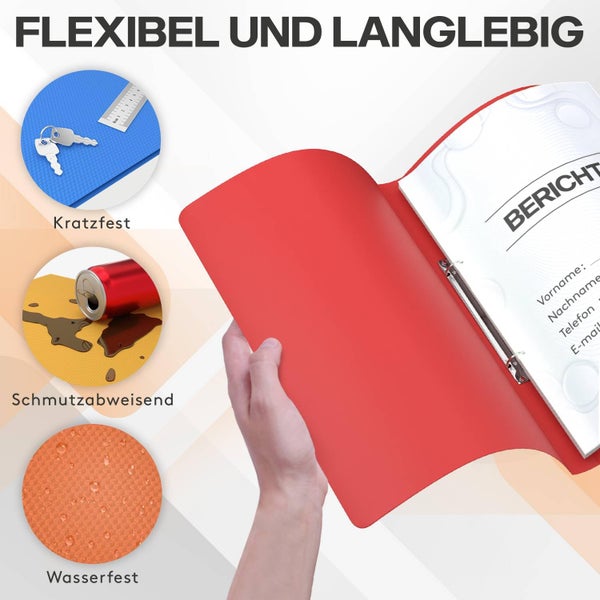ACROPAQ - 10 x Ringbuch A4 - Mit 2 Ringen, Mit Rückenetiketten, Rückenbreite 2,5 cm, Regenbogen, Natur Farbkollektion - Ringhefter, Ringordner, Ordner A4 Schmal, Ringmappe A4, Schulordner