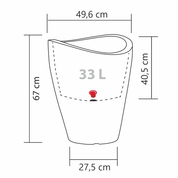 Scheurich Wave Globe High 67, Hochgefäß/Blumentopf/Pflanzkübel, rund,  aus Kunststoff Farbe: Schwarz-Granit, 49,6 cm Durchmesser, 67 cm hoch, 33 l Vol.