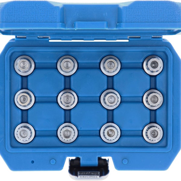 Felgenschloss Set in blauer Aufbewahrungsbox