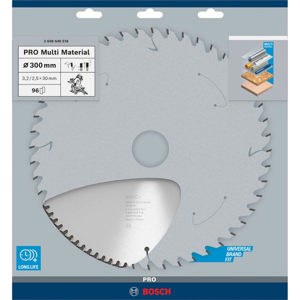 Bosch Kreissägeblatt Pro Multi Material, Durchmesser 300 Millimeter