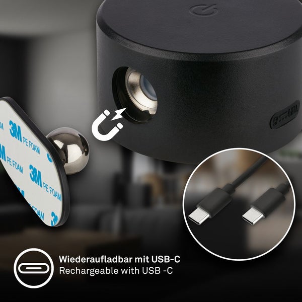 LED Wandleuchte Wandlampe ohne Stromanschluss Akku Dimmbar Touch ohne Bohren