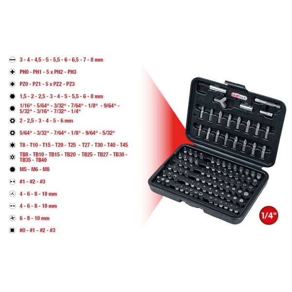 KS TOOLS 1/4 Bit-Satz 100tlg. - 911.2026