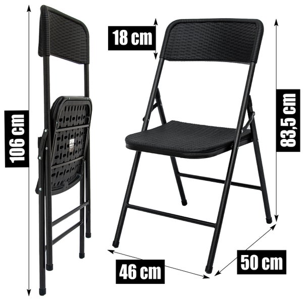 AMANKA Garten Sitzgruppe - 180 cm Tisch mit 6 Stühlen - Gartenmöbel Set in Rattan-Optik - Klappbar