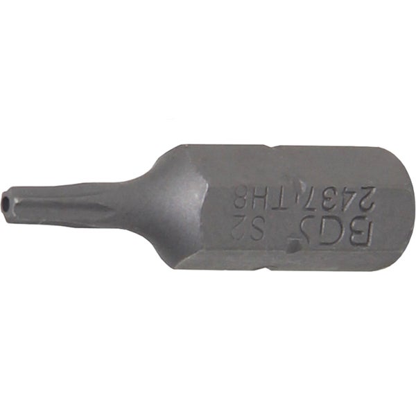 BGS Bit Antrieb Außensechskant 6,3 mm (1/4) T-Profil (für Torx) mit Bohrung T8 - 2437