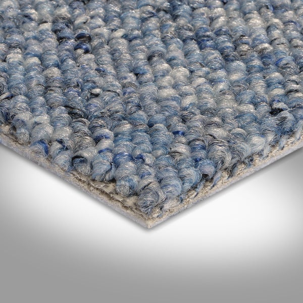 Auslegware Teppichboden Meterware blau Schlingenteppich mit Vliesrücken 200 cm Breite (Meterware)