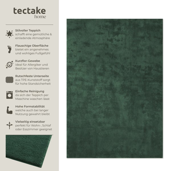 Kurzflorteppich tectake rutschfeste Unterseite verschiedene Größen und Farben 160 x 230 cm