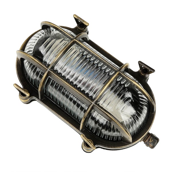 Ovale Außenleuchte mit Käfig aus Metall