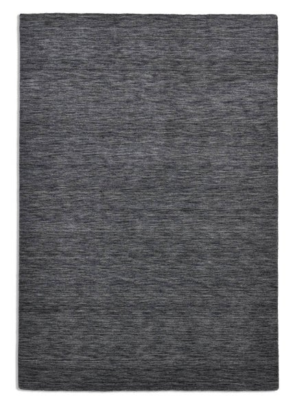 Wollteppich Luxus Designerteppich moderner uni Teppich aus reiner Schurwolle Dunkelgrau 170x240 cm