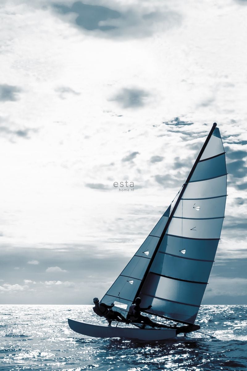 ESTAhome Fototapete Segelboot Blau - 1,86 x 2,79 m - 158846