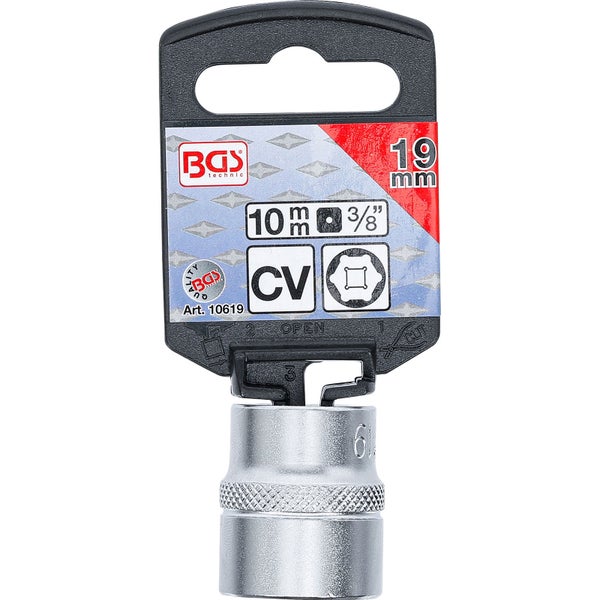 BGS Steckschlüssel-Einsatz Sechskant Antrieb Innenvierkant 10 mm (3/8) SW 19 mm - 10619