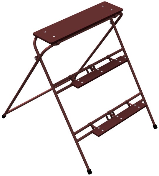 Trittleiter mit zwei Stufen und klappbarem Design