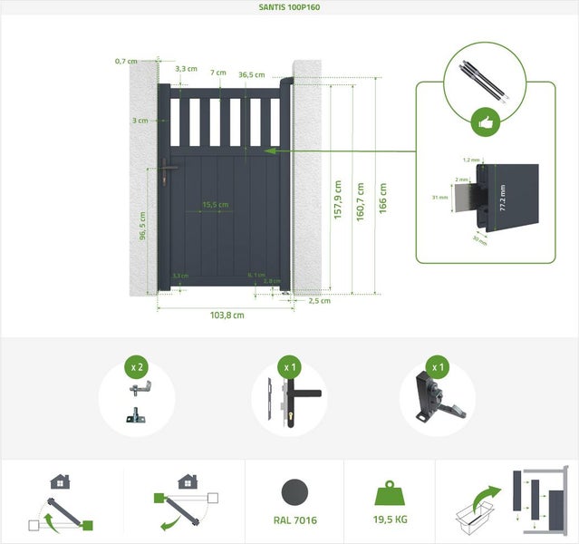 Wandleuchte mit Lampenschirm und flexiblem Arm über Nachttisch mit Büchern
