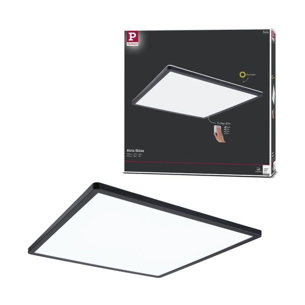 LED Panel 3-Step-Dim Atria Shine Backlight eckig 420x420mm 22W 2200lm 4000K Schwarz dimmbar