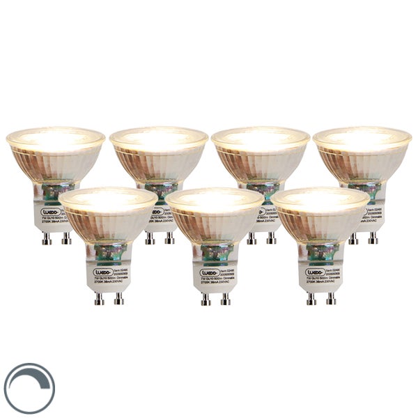 Set mit 7 dimmbaren GU10-LED-Lampen 7W 500 lm 2700K