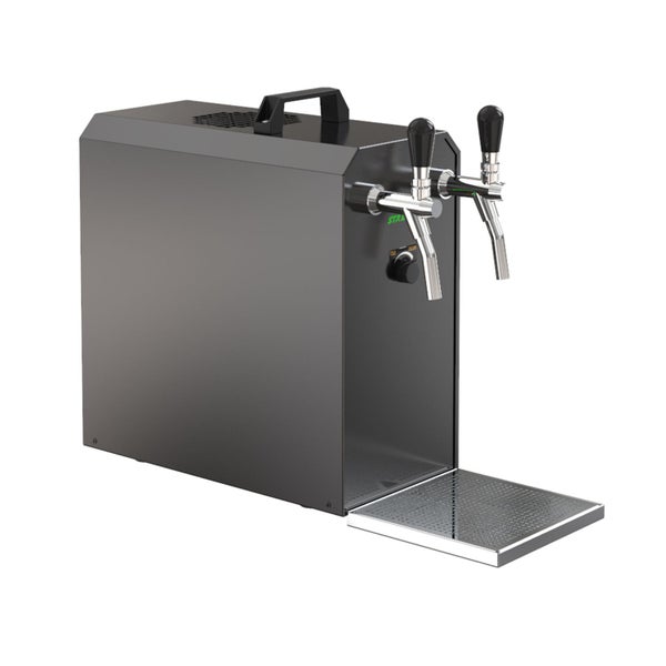Komplett Set - Zapfanlage STREAM 50 Bierkoffer, Bierzapfanlage 2-leitig, 55 Liter/h - BLACK EDITION, NC Adapter, Dreikant