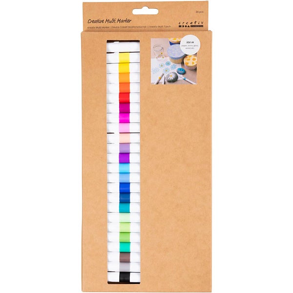 Creativ Company  Kreativ Multi Marker, Strichstärke 4 mm, Sortierte Farben, 24 Stk