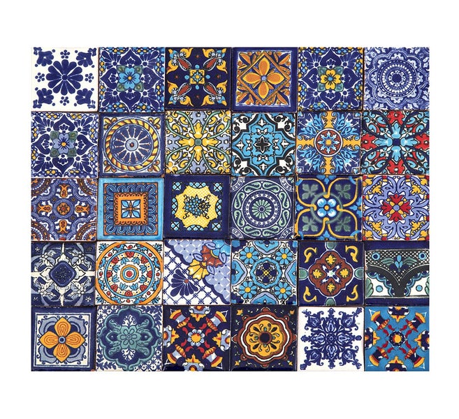 Dekorative Fliesen mit verschiedenen Mustern