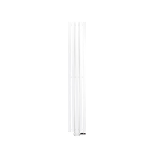 LuxeBath Paneelheizkörper Stella Mittelanschluss Vertikal 260 x 1600 mm Weiß inkl. Anschlussgarnitur mit Thermostat Durchgangsform Bodenanschluss, Heizkörper Flach, Badheizkörper Einlagig Bad Heizung
