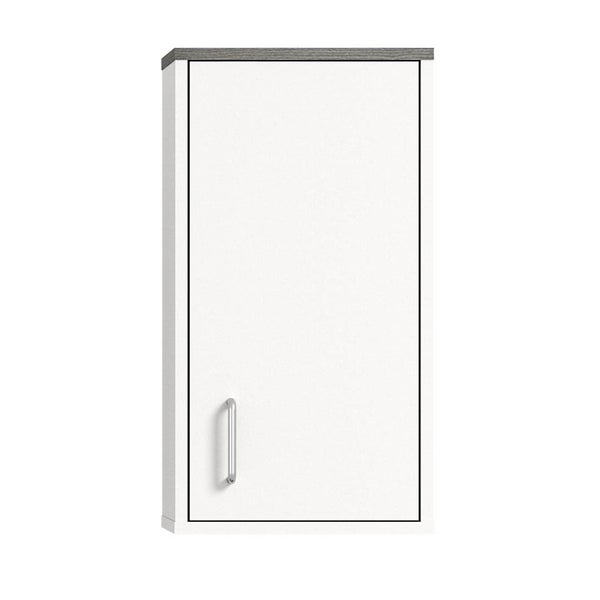 Los Angeles Badschrank wandhängend 1 Tür weiß,rauchfarbenen. 32 X 21 X 60 cm