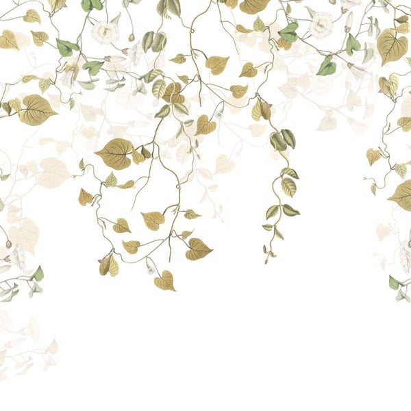 Tapete mit Blätter- und Blütenmuster