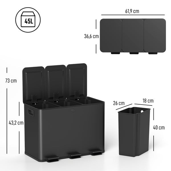 Wäschekorb aus Bambus mit 70 Liter Fassungsvermögen