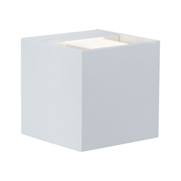 LED Wandleuchte Cybo IP65 eckig 80x80mm 2700K 2x3,5W 355lm / 355lm 230V 40-120° Weiß Aluminium