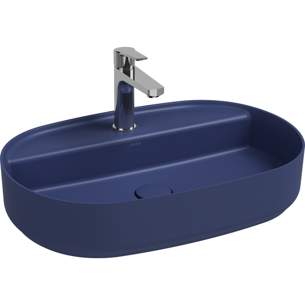 Isvea Waschbecken Oval Aufsatzwaschbecken Badezimmer Blau