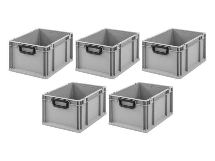 PROREGAL Spar Set 5x Eurobox Nextgen Portable Duo HxBxT 22 x 30 x 40 cm 20 Liter Eurobehälter Transportbox Transportbehälter Stapelbehälter