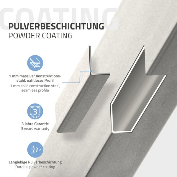 ML-Design 2er Set Tischkufen 80GRAD Neigung, 75x72 cm, Silber, Profil 8x2 cm, Schräge Tischbeine, Metall Möbelkufen, Tischgestell Stahl geneigt, Tischuntergestell Möbelfüße für Esstisch/Schreibtisch