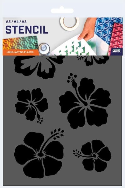 QBIX Aloha Blumenschablone - A4 Größe - Kunststoff - Schablone