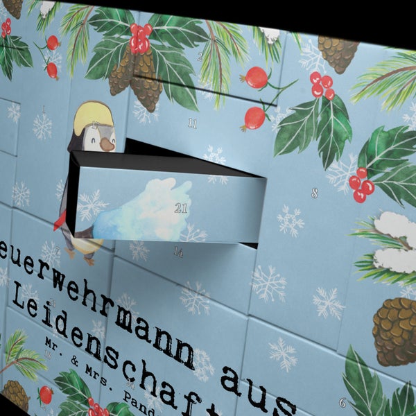 Mr. & Mrs. Panda Befüllbarer Adventskalender Feuerwehrmann Leidenschaft - Blau Pastell