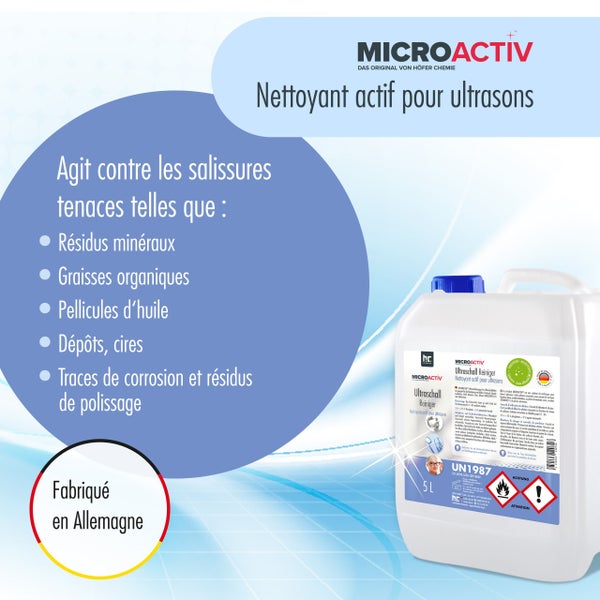 Microactiv Ultraschall Reiniger zur Reinigung von Schmuck, Zahnersatz, Kämmen und vielem mehr