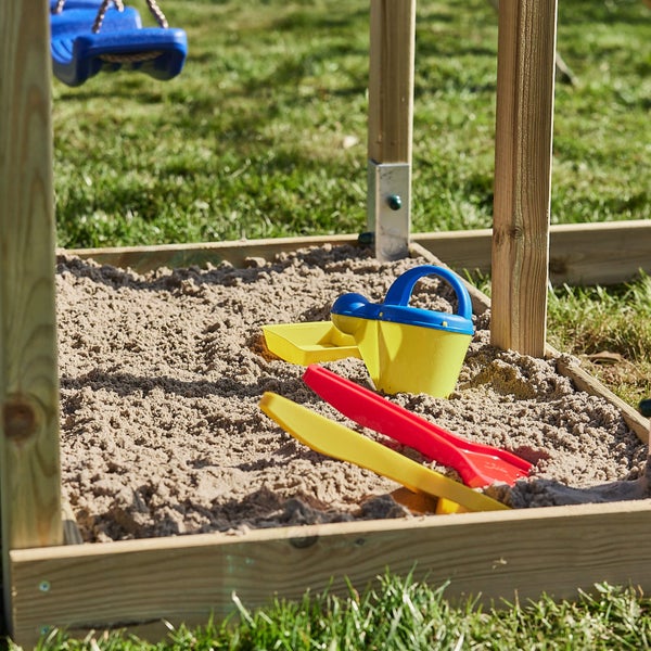 WICKEY King Kong 165 x 165 cm Sandkasten Sandkiste mit Sitzbank Garten Kinder Buddelkiste