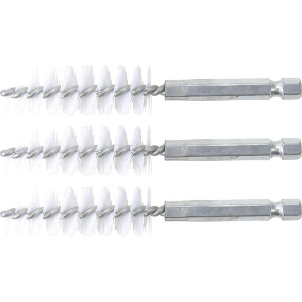 BGS Nylonbürste 16 mm Antrieb Außensechskant 6,3 mm (1/4) 3tlg. - 3078-16-N