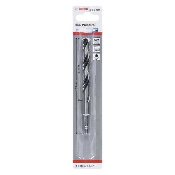 Bosch 1x HSS PointTeQ Hex Sechskantbohrer 10 x 87 x 133 mm - 2608577537