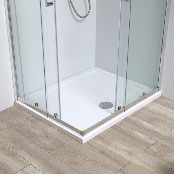 Verstellbare Eckdusche von 70-80x90-100 cm, 4 mm Sicherheitsglas | Leo