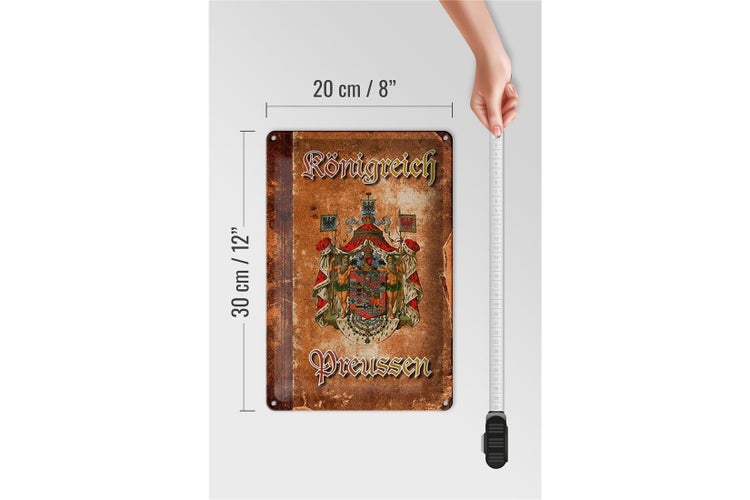 Blechschild Spruch 20x30cm Königreich Preussen Wappen