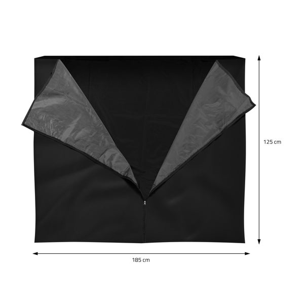 ML-Design Kaminholzregal Abdeckung, LxH: 185x125 cm, Schwarz, wetterfest, Polyester Wetterschutz, Schutzhülle für Feuerholzregal 143x145 cm, Brennholzregal Abdeckplane, Holzregale Außen Regenabdeckung