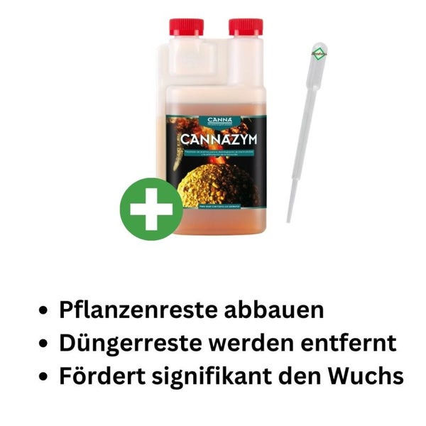Canna Cannazym 1 Liter – Effektiver Substratreiniger für optimale Pflanzenpflege – Entfernt Dünger, Wurzel- und Pflanzenreste