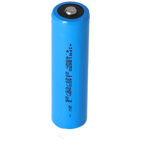 3,2 Volt Solar Akku Lithium 18650 IFR LiFePo4 Akku mit Kopf ungeschützt, 1400-1500mAh, Abmessungen ca. 66,1x18mm