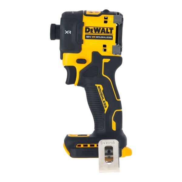 DeWALT 18 Volt XR bürstenloser Akku-Schlagschrauber mit Gürtelhaken.