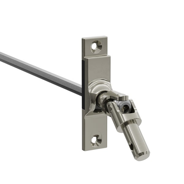Geiger Gelenklager 45°- G039 | Grundplatte 17 x 73 mm | Kurbelzapfen 9,9 mm | 6 mm Sechskant - Länge 300 mm