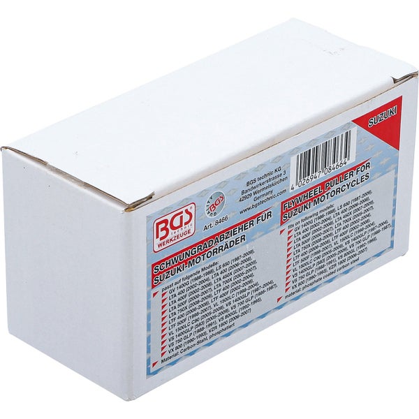 Verpackung eines BGS technic Schwungradabziehers für Suzuki Motorräder